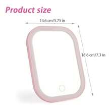 1 pieza Espejo de maquillaje LED portátil con pantalla táctil y 3 modos de iluminación, soporte plegable, compacto y portátil, adecuado para escritorio de maquillaje, tocador, dormitorio de estudiante