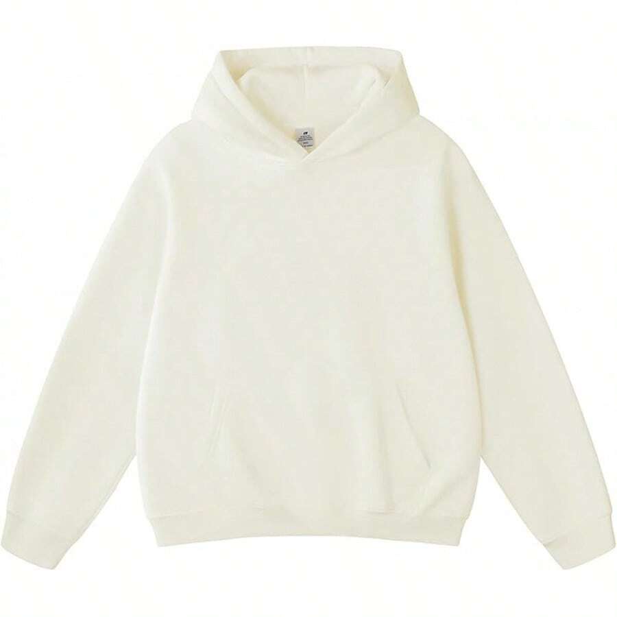 FAIABLE Mens Hoodies Oversized Unisex Wash Hoodie Heavyweight Fleece Vintage Cotton Sweatshirt Men Women Streetwear - 白色 - 查看 1