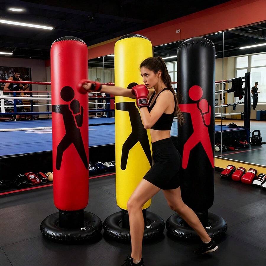 1pc Inflatable Punching Bag, Freestanding Punching Bag For Fitness, Teens & Adults Home Use, Kickboxing Training Equipment