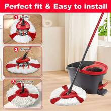 1/2/3/4pcs Mop Heads Replacement Compatible With EasyWring Spin Mop , Microfiber, Deep Cleaning Machine Washable And Easy-To-Replace