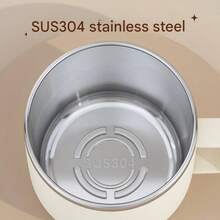 1 Stück 400ML 304 Edelstahl Kaffeebecher mit Deckel & Henkel, doppelwandig isolierter Wasserbehälter, tragbarer Trinkbecher mit großem Fassungsvermögen und doppelter Wand, Thermobecher, wiederverwendbar für kalte und heiße Getränke wie Tee, Milch, Kaffee, langanhaltend Trinkgeschirr, geeignet für Studenten und Erwachsene in Schule, Büro, Outdoor-Camping, Picknick, Reisen