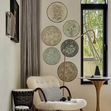 مجموعة من 6 قطع ديكور جداري خشبي فني ريفي عتيق بتصميم زهري بوهيمي كلاسيكي للمنزل والمزرعة والمقهى ومحل الزهور كهدايا وديكور