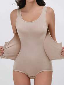 Body sin costuras con cierre a presión reforzado, moldeador corporal para mujer, body moldeador adelgazante