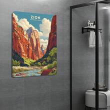 1PC Vintage Travel Poster: Vibrant Red Rock Formations12X16inch And 16x24inch Framed , Classic Wooden Frame, Suitable For Living Room, Bedroom, Bathroom And Other Decorations, Perfect Gifts For Christmas, Halloween And Thanksgiving - trắng - Xem 5