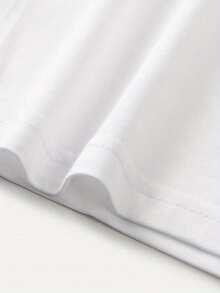 Camiseta de manga corta con cuello redondo y estampado de letras Voila - Blanco - Ver 2