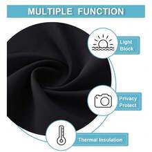 RYB Home Blackout Door Curtain - Privacy Thermal Insulated Front/Tricia/Patio French Door Glass Window Curtains For Living Room Dining, W36 X L80 Inch, 1 Panel, Black - 弗拉金奇 - 查看 7