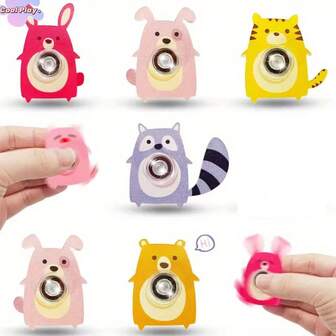 10/20 件卡通动物手指旋转玩具，减压玩具，桌面小玩具，手指旋转器，耐用塑料，易于清洁，适用于课堂奖励，儿童派对礼物，礼品袋填充物