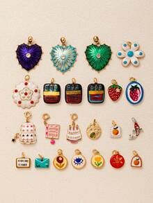 1pc Summer Fashion INS Cute And Simple Butterfly Flower Moon DIY Pendant, Plated With 18K Gold, Not Easy To Oxidize, Suitable For Wives And Mothers To Freely Match.