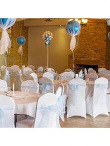 10pcs White Folding Chair Covers - Suitable For Weddings, Parties, Dining And Banquets - Universal Washable Folding Chair Slipcovers - Elegant Event Decor - Multicolor - View 10