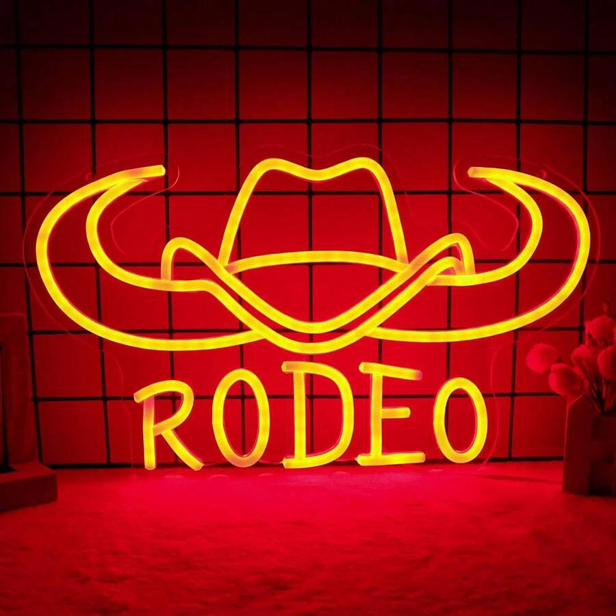 Cowboy Neon Signs Western Cowboy Neon Sign Longhorn Neon Signs LED Bull Skull Neon Signs Texas Neon Lights Bedroom Home Office Bar Game Room Man Cave Wall Decor Gift 16 * 9.3 In - 牛仔 - 查看 1