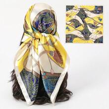 Soft And Skin-Friendly Large Square Scarf Scarf Headscarf Femininity Versatile Anti-Wrinkle Long Silk Scarf - 03 - Xem 5
