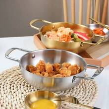 Zestaw garnków wojskowych w stylu koreańskim, srebrny garnek, koreański garnek do ramenu, garnek do zupy ze stali nierdzewnej, garnek do makaronu, garnek do owoców morza, odpowiedni do kuchenek indukcyjnych, garnek do makaronu instant, garnek do gotowania na gorąco - Prawdziwy kolor - Zobacz 5