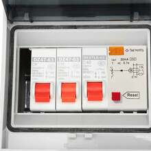 Disyuntor de fuga pequeña de 2way 40a 30ma RCD + 2 MCB (6a + 16a) - Blanco - Ver 9