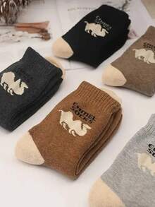 5 Paar neutrale, warme, dicke Woll-Ringelsocken, weich, bequem, modisch, für Outdoor-Wanderungen, Paar, kältebeständig, Skisocken