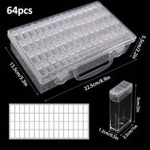 1 件 42/72 槽钻石画配件收纳盒，5D 钻石画珠子艺术套装盒，珠宝和美甲用品收纳盒，轻巧易用 - 無色 - 查看 3