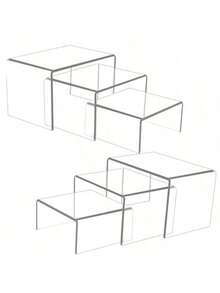 5 Models Set Of Clear Acrylic U-Shape Display Risers - Reusable Cupcake Stands For Desserts, Jewelry, Wedding Buffet, And Party SuppliesSturdy, Adjustable, And Easy To Assemble - Multicolor - View 1