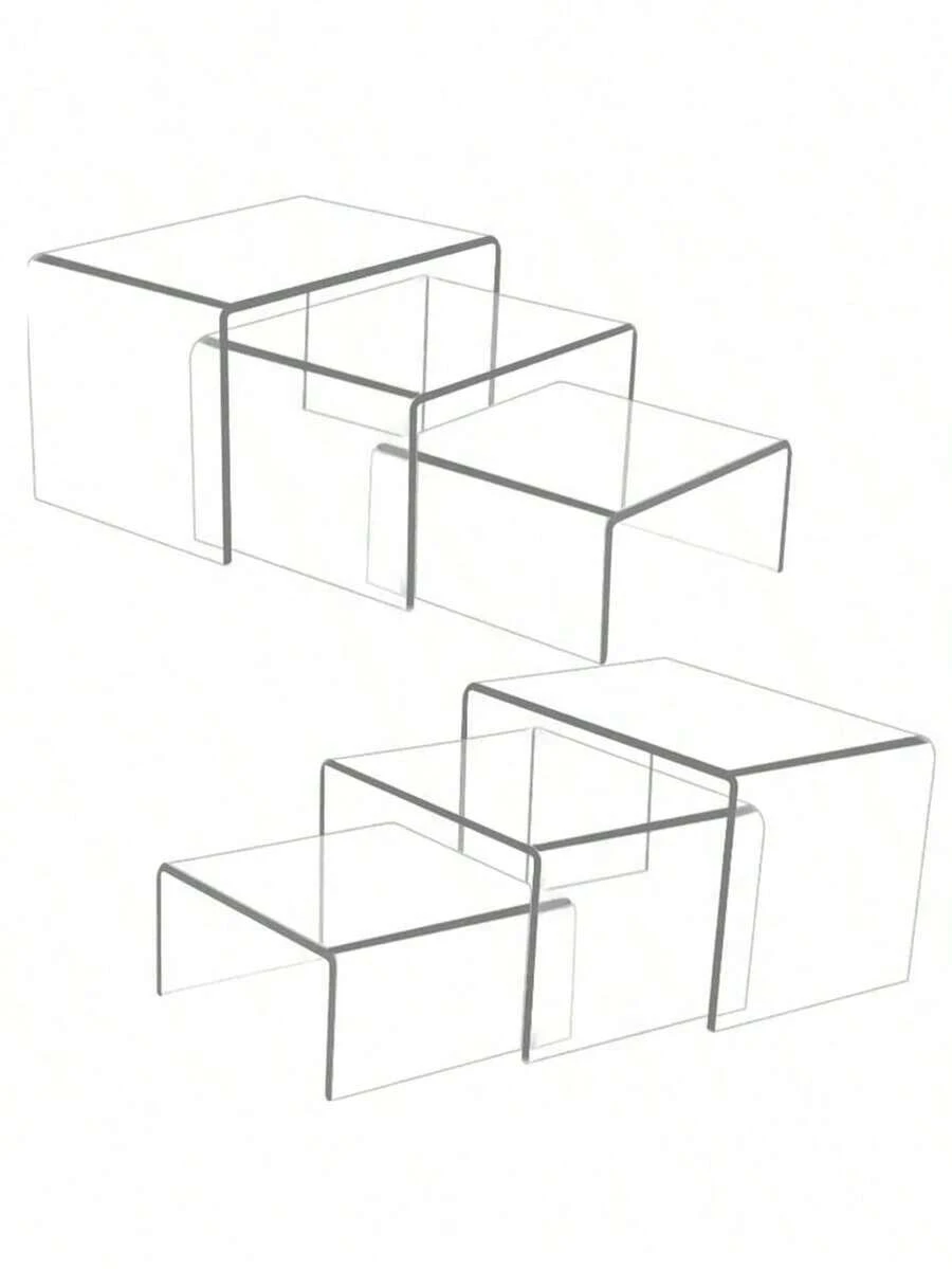 5 Models Set Of Clear Acrylic U-Shape Display Risers - Reusable Cupcake Stands For Desserts, Jewelry, Wedding Buffet, And Party SuppliesSturdy, Adjustable, And Easy To Assemble - Multicolor - View 1