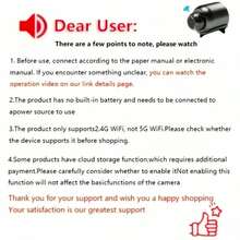 1个/2个1080P高清迷你摄像头，家用安防摄像头，无线WiFi连接，夜视，移动侦测，便携式家庭监控 - 黑色 - 查看 5