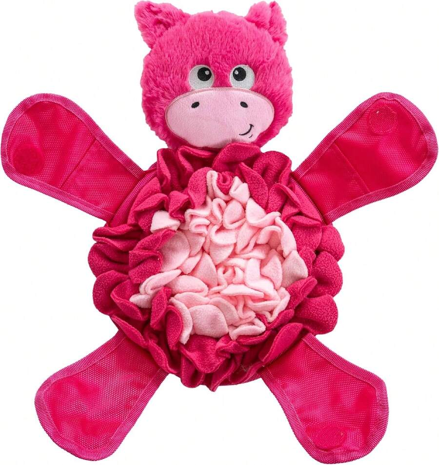 By Nina Ottosson Snuffle Palz Plush Snuffle Mat Dog Treat Puzzle, Non-Slip, Pink, Pig, Large,20999687 - 薑色 - 查看 1