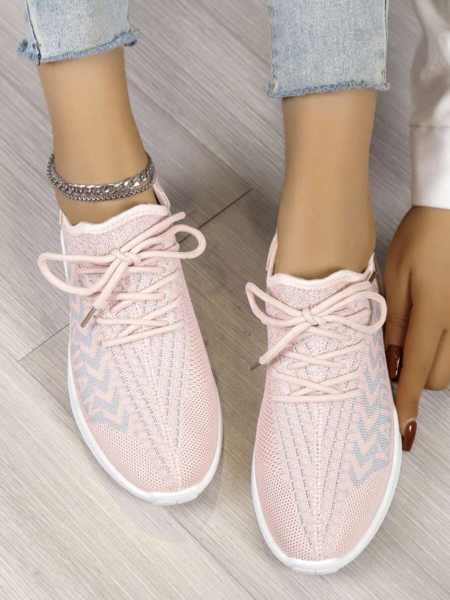 Women Casual Athletic Shoes - Pink - View 1