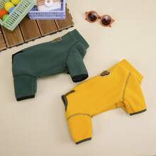 $25 Dog Four-Leg Fleece Jacket, Pet Warm Clothes, Thickened Windproof Warm Clothing For Small Animals, Casual Leash Buckle Autumn/Winter, New Arrival Dog Apparel, Four-Leg Thickened Windproof & Snowy English Style Casual Outfit