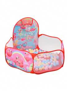 Foldable Cartoon Ball Pit Tent: Indoor/Outdoor Children's Playground - With Ball Pool And Basketball Hoop (Balls Not Included) - Multicolor - View 16