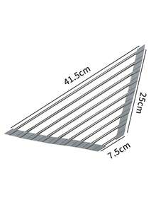 1 buc suport de depozitare triunghiular pliabil din oțel inoxidabil pentru chiuvetă mică de colț - Scurgere de bucătărie multifuncțională pentru chiuvetă, organizator antirugină, trepied și suport - economie de spațiu (negru/gri). Raft de depozitare pentru bucătărie. Depozitare și organizare în bucătărie, necesități casnice și zilnice, convenabil și practic.