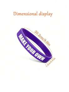 1/3/5/10 件定制硅胶腕带,个性化纯色运动腕带手链,支持成人橡胶手链,批量个性化手链,个性化硅胶腕带手链适用于派对、节日、生日、活动,定制文字手链 - 彩色 - 查看 6