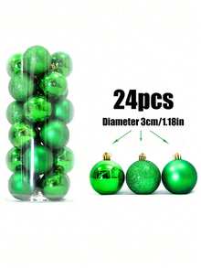 24pcs Christmas Balls, Christmas Ornaments, Colorful Plastic Electroplated Ball Ornaments ,For Christmas TreeMall Holiday Party Hanging Christmas Tree Upscale Hotel Restaurant Decoration ,Shatterproof Hanging Decorations ,Celebration Decoration Anniversary Birthday Everyday Exquisite Craftsmanship Fashion For Christmas, Birthday, Valentine's Day, Wedding Party, Home, Office, Outdoor, Christmas Tree, Create Holiday Atmosphere, Christmas Gift - Multicolor - View 13