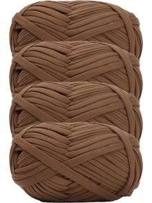 4pcs/400g High Quality Polyester Crochet And Knitting Yarn, 100G/Pc, 30m/Pc Length - Ideal For DIY Projects, T-Shirts, Slippers And Baskets, Fabric Strips Handmade Weaving DIY Bags, Toys, Shoes, Carpets, Organizer Basket Liners - Multicolor - View 18