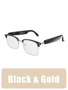 1pc Smart Glasses New Wireless Headset Black Technology Men And Women Outdoor Cycling Sports Navigation Voice Listening To Music Call Voice Assistant Wake Up Remote Control Photo Apple Android Phone Universal Anti-Ultraviolet Sun Sunglasses Lens Automatic Color Change Suitable For A Variety Of Face Shapes