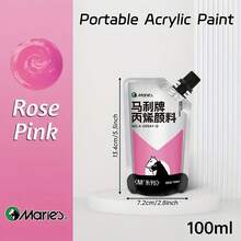 Marie's Acrylic Paint (100ml/3.38oz), Assorted Colors, Water-Proof, Portable Art Pigments For DIY Craft, Graffiti, Drawing, Painting, Canvas, Rock, Wood, Wall And Ceramic, Professional Rich Pigments For Adults & Artists - Single Piece - View 39