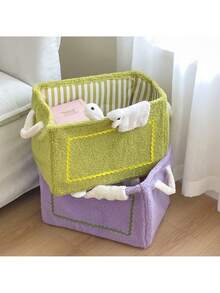 1 pièce Panier de rangement mignon, panier de rangement pour jouets et collations de petits monstres, panier de rangement pliable de grande capacité pour l'organisation et le rangement du bureau, de la chambre, du salon, pour divers articles, décoration de la maison