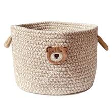 Yiuswoy Cesta de armazenamento redonda clássica com alça - organização doméstica multifuncional para artigos diversos, plantas, brinquedos para animais de estimação e pequenos itens - ideal para banheiro, quarto, sala de estar, varanda, cesta de prateleira decorativa para casa