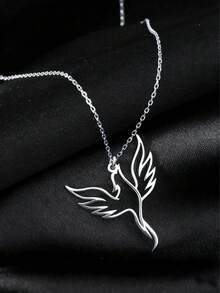 suteyi Stainless Steel Phoenix Necklace, Firebird Necklace, Exquisite Phoenix Jewelry, Geometric Phoenix Pendant, Bird Necklace - Multicolor - View 8