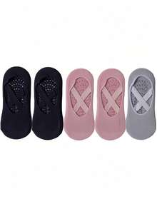 5 双女士非普拉提瑜伽袜，带抓地力，踝袜，适合医院、普拉提、芭蕾、瑜伽，透气且增强抓地力，适合居家各种场合 - 彩色 - 查看 10