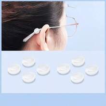 10pcs Transparent Silicone Eyeglass Ear Hooks, Flexible Round Eyeglasses Ear Clips, Secure Fit Anti-Slip Eyewear Accessories, Christmas Eyeglasses Decoration Small Gifts (Assorted)