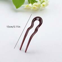 French Twist Spin Hair Forks, U-Shaped Wavy Hair Clips, Suitable For Spiral Buns, Tortoiseshell, Fashionable Flexible Women Hair Accessories, Hair Styling Pins, Head Accessories - Multicolor - View 8