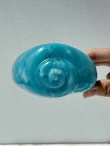 1 chiếc vòng tay vỏ sò nhuộm màu xanh bất đối xứng, vòng tay nhựa sọc tương phản, phụ kiện tối giản Y2K dành cho nữ - Nhiều màu - Xem 13