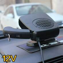 Reletech 1 OmLife 12V-24V Car Heater And Defroster - Fast Heating/Cooling Dual Electric Fan, Compact Handheld Design, Suitable For Cars, Trucks SUV, Winter And Hot Weather - Window Defrosting Device, In Car Temperature Control, Instrument Panel Accessories, Ergonomic Grip Design