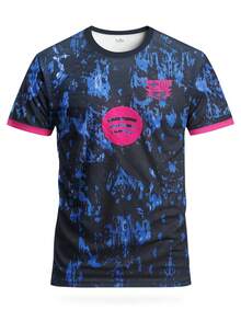 Áo bóng đá nam kiểu Barcelona được thiết kế riêng, in tên và số, áo nỉ thể thao cổ tròn thoải mái, phù hợp cho tập luyện bóng đá, mặc thường ngày và làm quà tặng mùa hè, đồ tập gym. - Nhiều màu - Xem 3