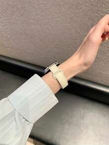 1pc Women's Leather Watch Band, Compatible With Huawei Watch Fit 3/Fit 4/Fit 4 Pro Smartwatch Strap