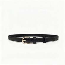 3pcs Women's Elegant Luxury Minimalist Oval Buckle Versatile PU Leather Belt, Suitable For Dresses, T-Shirts, Suits, Casual, Office, Wedding, Commuting
