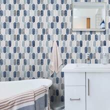 1 pieza/10 piezas Pegatinas de azulejos cerámicos hexagonales modernos para cocina, láminas de azulejos de mosaico autoadhesivas, vinilos de azulejos impermeables para cocina y baño, diseño geométrico minimalista