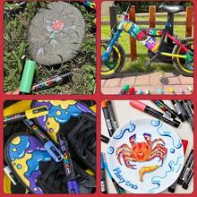 Marcador acrílico de combinación blanco y negro UNI para carteles POP, grafitis/anuncios, suministros de arte PC-1M, 3M, 5M