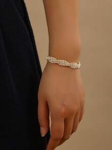 Elegant Geometric Pattern Copper Bridal Jewelry Bracelet, Wedding Season