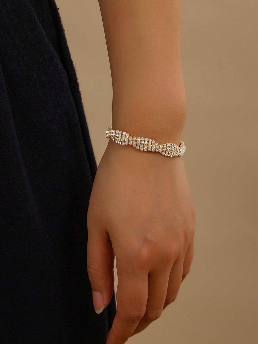 Elegant Geometric Pattern Copper Bridal Jewelry Bracelet, Wedding Season