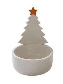 1 件圣诞茶灯架圣诞树形装饰陶瓷小烛台供奉蜡烛台适合节日季节，白色手工陶瓷烛台 - 彩色 - 查看 13
