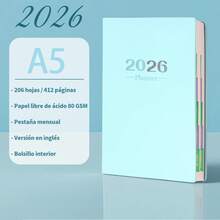 2026年计划本,简易12个月365天日程计划本,学习计划每日日记,年度自律计划记录本,海洋风设计内页粉蓝配色,学生可用学习用品,办公用品会议记录本,开学季必备笔记本文具,圣诞礼物2026新年礼物 - 2026年計劃本-經典款 - 查看 20