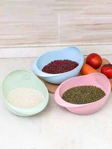 1 pièce Panier de drainage multifonctionnel de cuisine, panier multifonctionnel pour le lavage et l'égouttage du riz, polyvalent pour le nettoyage des ustensiles de cuisine, légumes et fruits